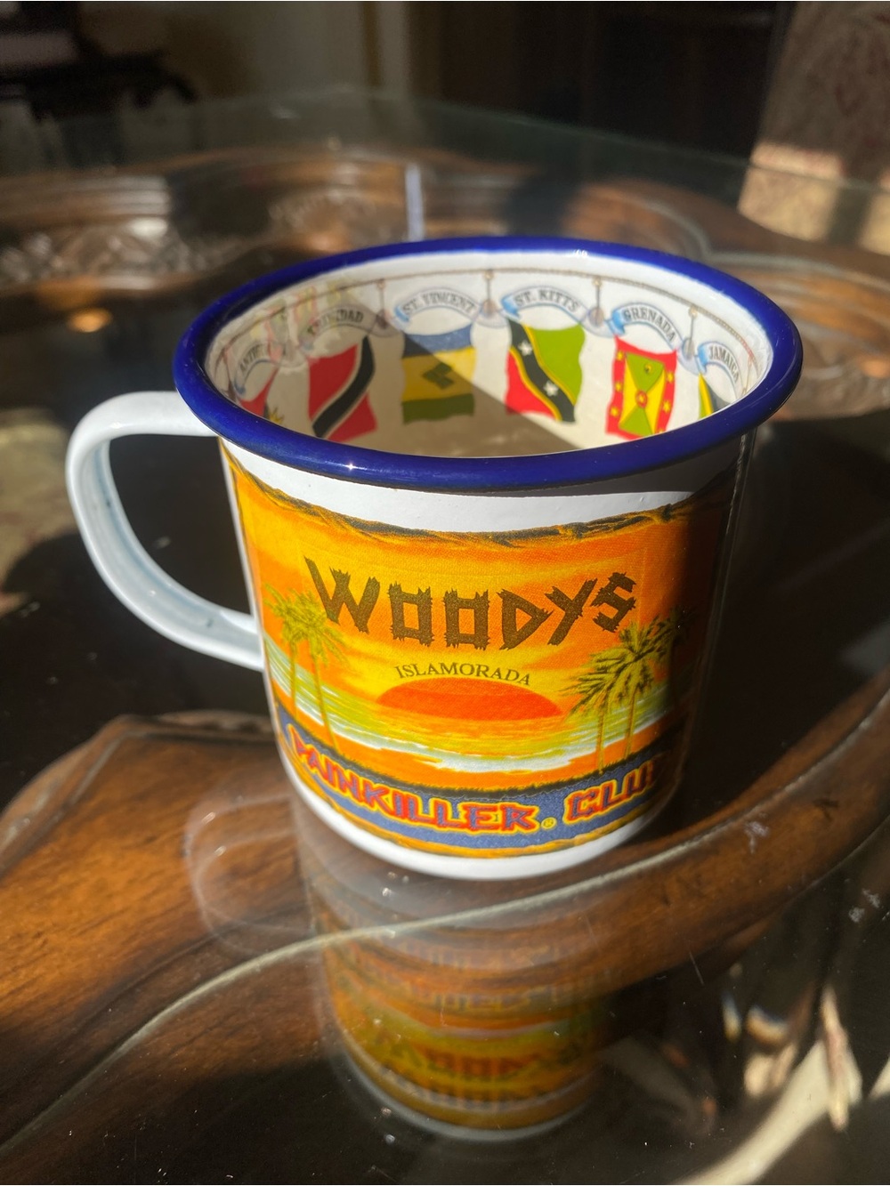 Collectible Enamel Camp Mug Rum Virgin Island Painkiller Cup